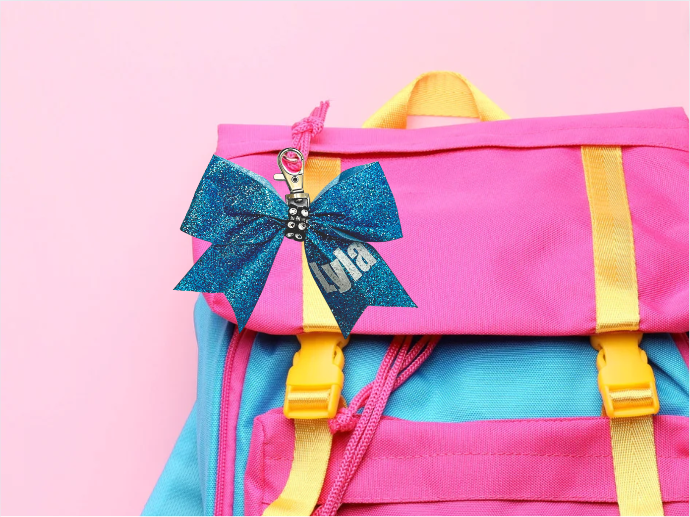 Personalized Cheer Bow Keychain, Cheer Bag Tag, Mini Cheer Bow Keychain, Cheerleader Keychain,
