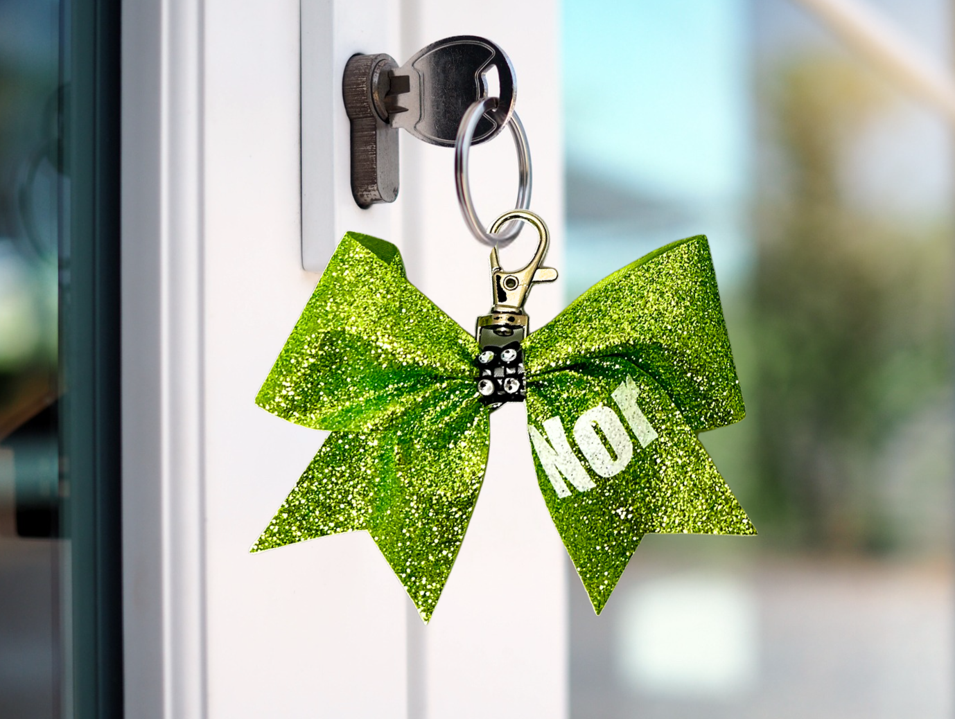 Personalized Cheer Bow Keychain, Cheer Bag Tag, Mini Cheer Bow Keychain, Cheerleader Keychain,