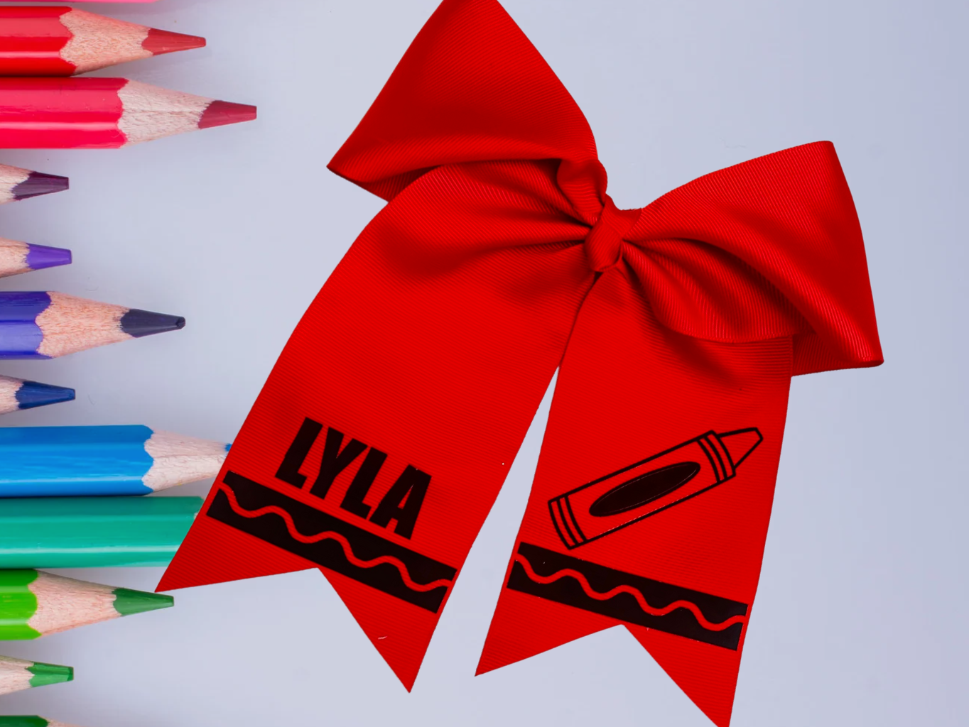 Personalized Crayon Hair Bow, Back to School Hair Bow, Crayon Hair Bow, School Hair Bow, Back to School Accessories, First Day of Kinder