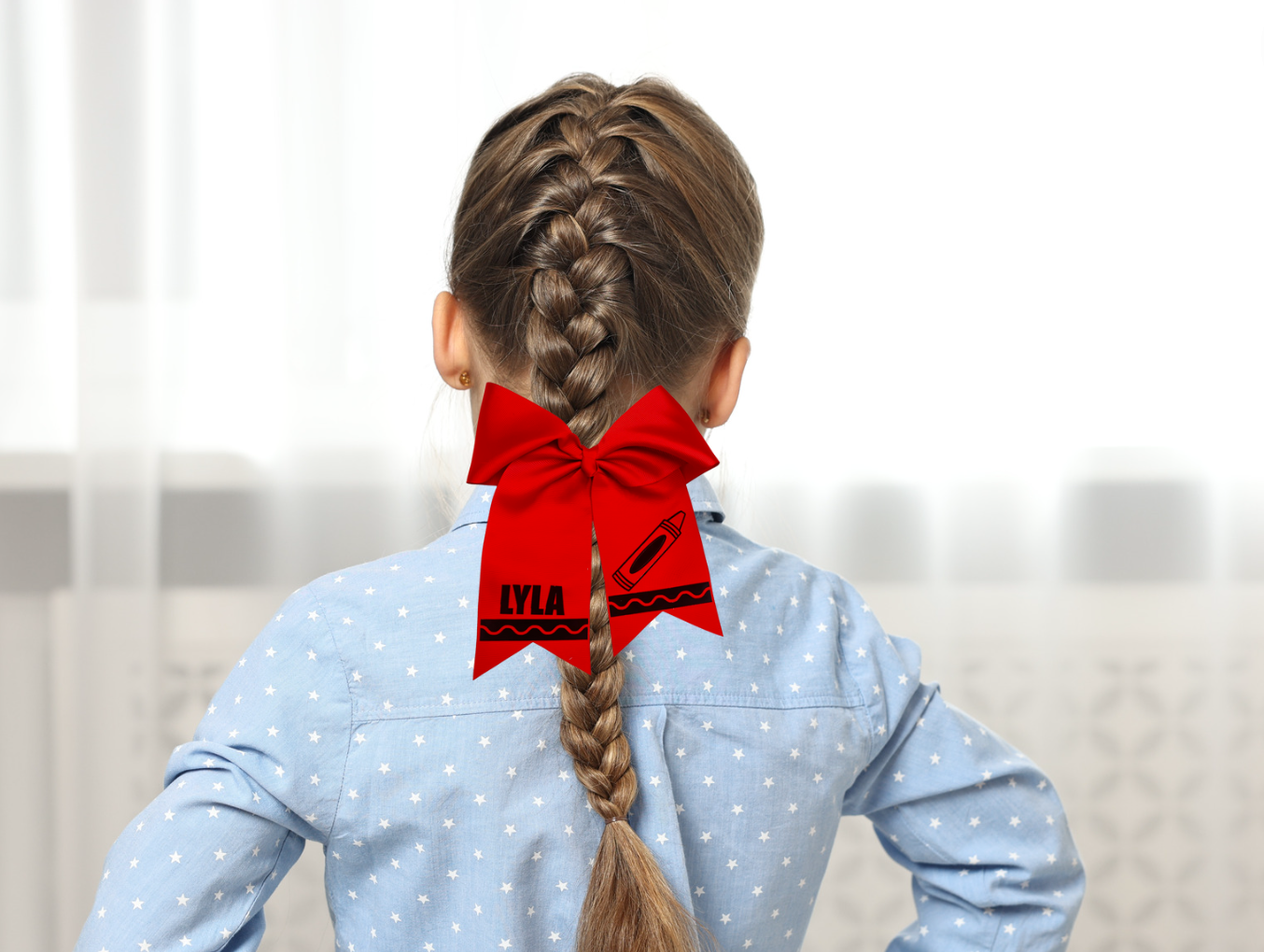 Personalized Crayon Hair Bow, Back to School Hair Bow, Crayon Hair Bow, School Hair Bow, Back to School Accessories, First Day of Kinder