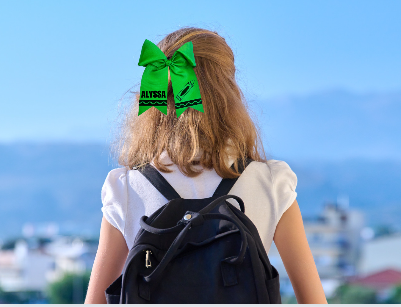 Personalized Crayon Hair Bow, Back to School Hair Bow, Crayon Hair Bow, School Hair Bow, Back to School Accessories, First Day of Kinder