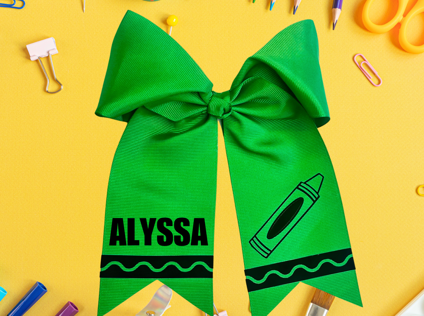 Personalized Crayon Hair Bow, Back to School Hair Bow, Crayon Hair Bow, School Hair Bow, Back to School Accessories, First Day of Kinder