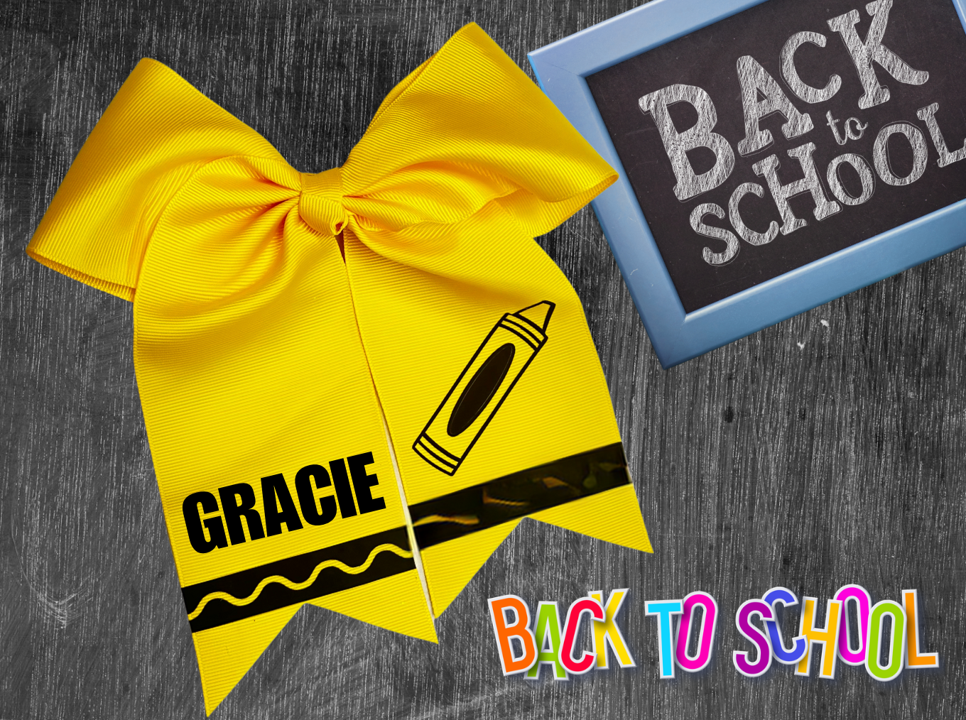 Personalized Crayon Hair Bow, Back to School Hair Bow, Crayon Hair Bow, School Hair Bow, Back to School Accessories, First Day of Kinder
