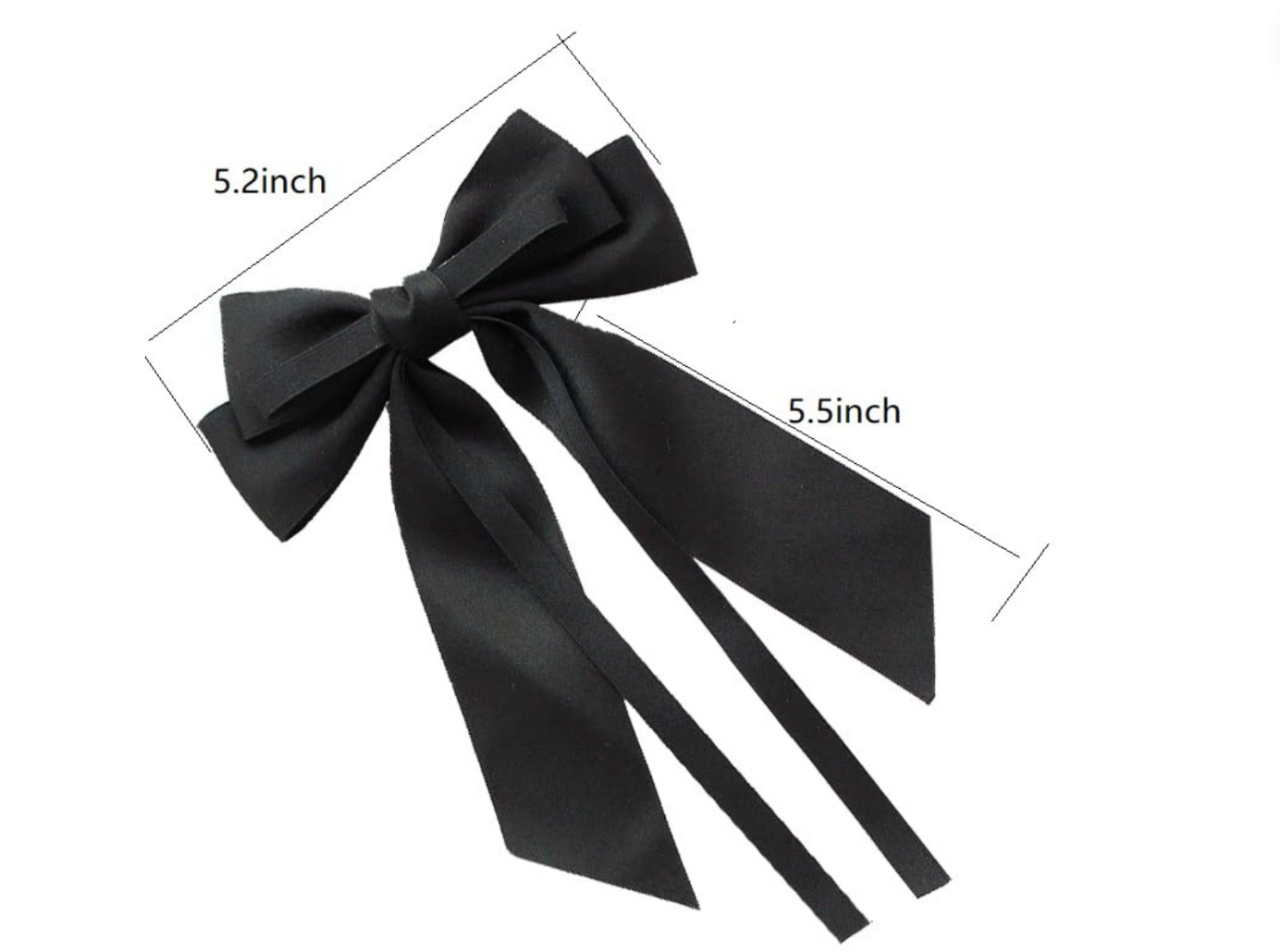 RED and Black Satin Hair Bow, Bow Ribbon Hair Clip, Special Occasion Hair Bow, 2 Piece Set, Long Tail Hair Bow, Elegant Bow (Copy)