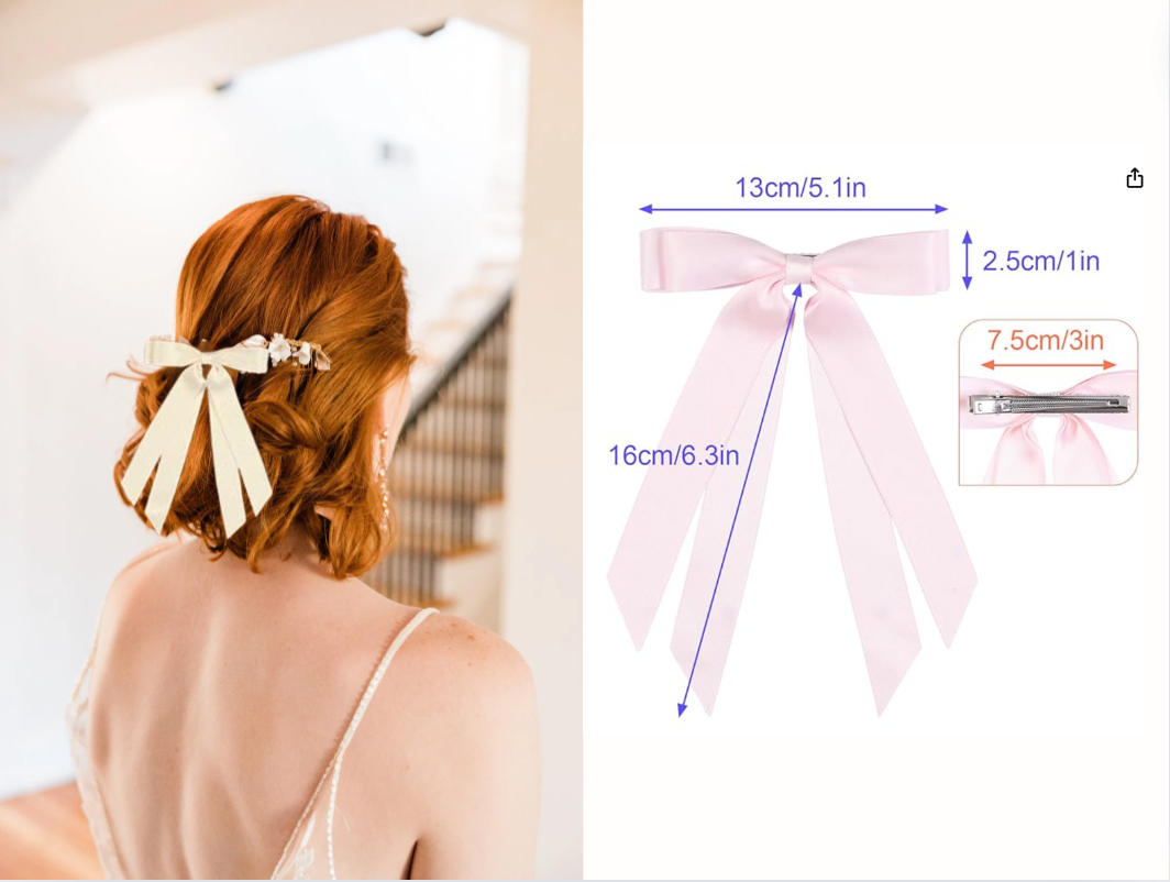 Ladies Satin Hair Bow