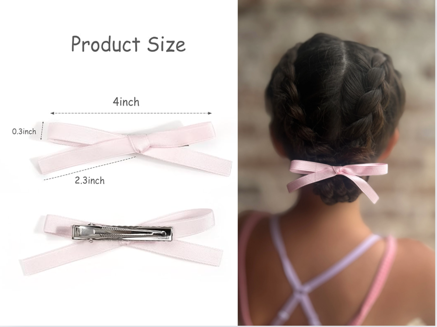 Small Satin Ribbon Hair Bow | Knotted Bow | Tied Ribbon Bow | 3 Bows Included