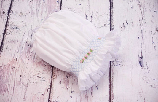 Easter Bonnet - Christening Bonnet, Vintage, Heirloom, Baby Gift, Shower Gift, Easter Bonnet, Hand Smocked Bonnet, One Year Old Pictures